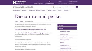 Discounts and perks | Novant Health