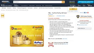 RBL - YouFirst RuPay Gift Card - Rs.5000: Amazon.in: Gift Cards
