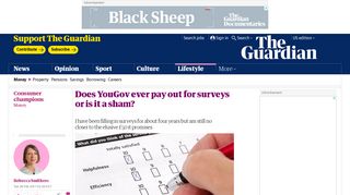 Does YouGov ever pay out for surveys or is it a sham? | Money | The ...