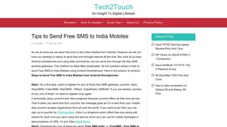Tips to Send Free SMS to India Mobiles - Tech2Touch