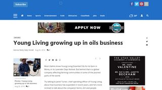 Young Living growing up in oils business | Local Business - Daily Herald