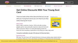 Get Online Discounts With Your Young Scot Card | Young Scot