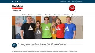 Young Worker Readiness Certificate Course | WorkSafe Saskatchewan