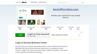 Backoffice.ldara.com website. Login to Sorvana Business Center.