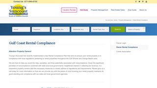 Owner Rental Compliance - Young's Suncoast