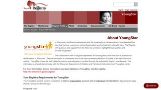 The Registry >> YoungStar Affiliation