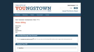 Water Billing - City of Youngstown, Ohio