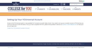 Setting Up Your YOUniversal Account - Arkansas Department of ...