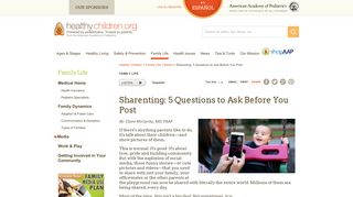 Sharenting: 5 Questions to Ask Before You Post - HealthyChildren.org