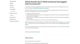 What should I do if I think someone has logged into my account? - Airbnb