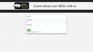 User Login - This Is Your Bible