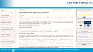 Complete Formations - Company Admin Login
