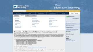 Indiana State University: Office of Information Technology: Password ...