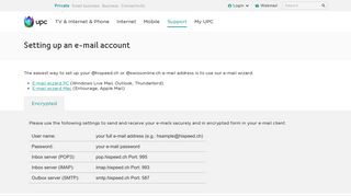 Setting up an e-mail account | UPC