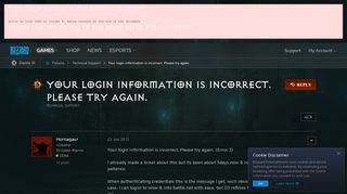 Your login information is incorrect. Please try again. - Diablo ...