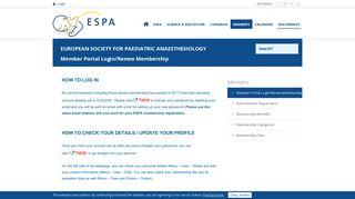 Member Portal Login/Renew Membership | European Society for ...