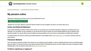 My pension online | Buckinghamshire County Council