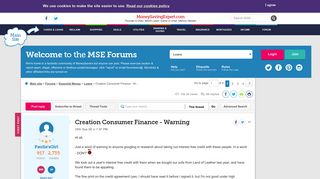 Creation Consumer Finance - Warning - MoneySavingExpert.com Forums