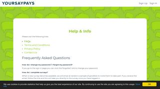 Paid Surveys | YourSayPays - Frequently Asked Questions | Online ...