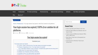 Your login session has expired | 100% Error solution for all platforms