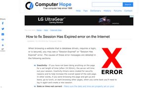 How to fix Session Has Expired error on the Internet - Computer Hope