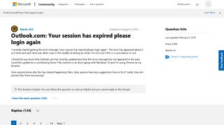 Outlook.com: Your session has expired please login again ...