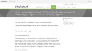 Error: Session has expired. Please closes this popup window and re ...