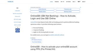 OnlineSBI (SBI Net Banking) - How to Activate, Login and Use SBI ...