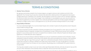 Terms of Use - Your Surveys