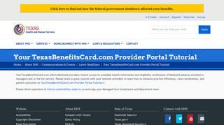 Your TexasBenefitsCard.com Provider Portal Tutorial | Texas Health ...