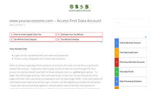 www.youraccessone.com - Access First Data Account | 16DollarHouse