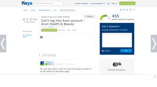 SOLVED: Can't log into Avon account - Fixya
