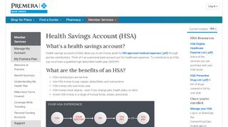 Health Savings Account (HSA) | Member | Premera Blue Cross