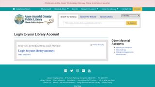 Login to your Library Account | Anne Arundel County Public Library
