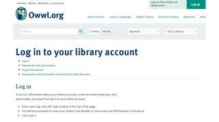 Log in to your library account | Owwl