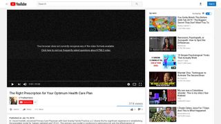 The Right Prescription for Your Optimum Health Care Plan - YouTube