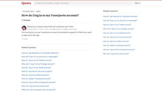 How to log in to my YourQuote account - Quora