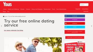 Try our free online dating service — Yours