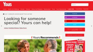 Looking for someone special? Yours can help! — Yours