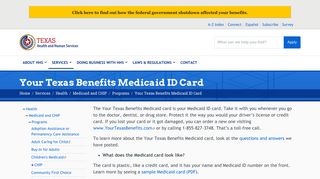 Your Texas Benefits Medicaid ID Card | Texas Health and Human ...