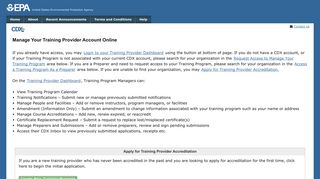 Manage Your Training Provider Account Online | | US EPA