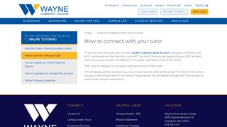 How to connect with your tutor - Wayne Community College ...