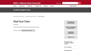 Find Your Tutor - Valdosta State University