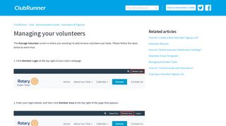 Managing your volunteers - ClubRunner Support Center