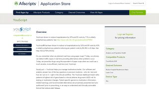 YouScript - Allscripts Application Store