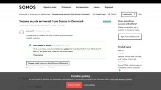 Yousee musik removed from Sonos in Denmark | Sonos Community