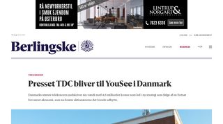 Presset TDC bliver til YouSee i Danmark - Berlingske