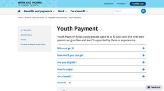 Youth Payment - Work and Income