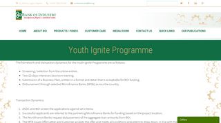 Youth Ignite Programme | Bank of Industry, Nigeria