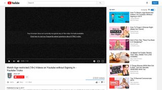 Watch Age restricted (18+) Videos on Youtube without Signing In ...